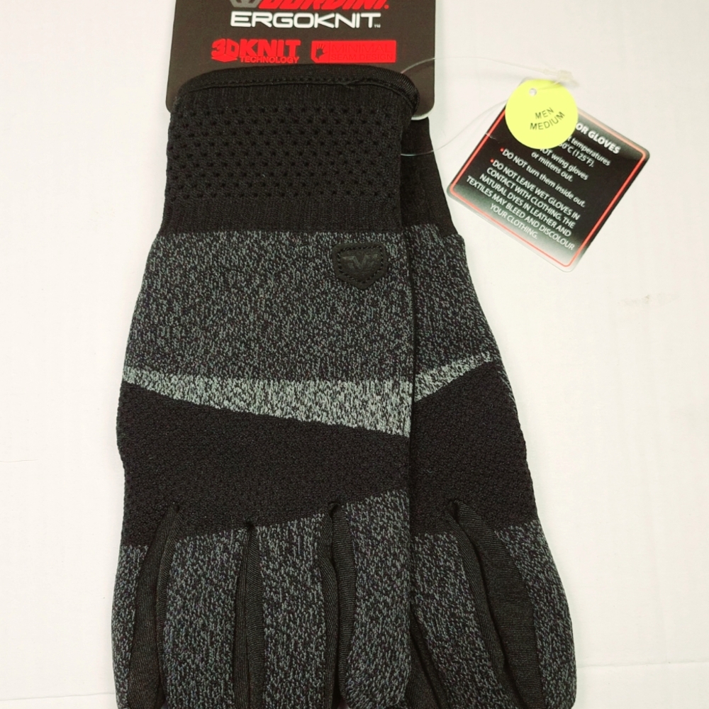 Gordini Black and Gray Men's Gloves, M
